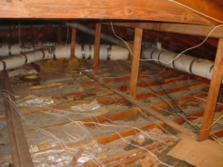 Inspection of attic wires, electrical attic inspections, home electrical inspections